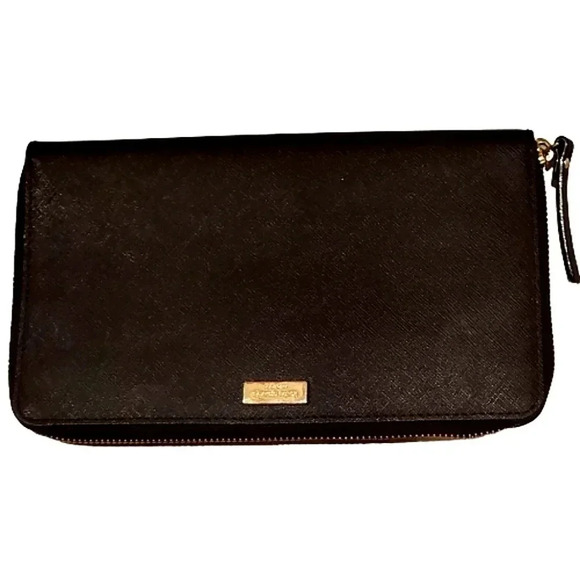 NWOT Kate Spade black wallet and card holder with gold zipper closure - Picture 1 of 7